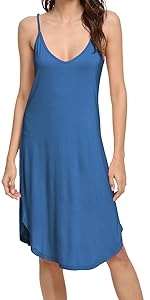 WiWi Womens Comfy Nightgowns Sleeveless Scoop Neck Plus Size Sleepshirts