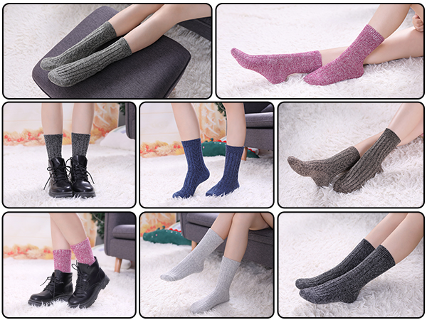 Womens Wool Crew Winter Socks