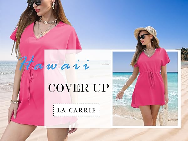 swimsuit dress v neck sexy beach summer pink white black lightweight soft comfortable khaki 2023