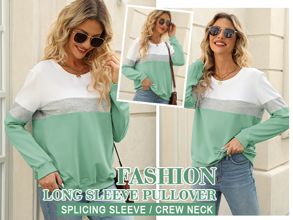 womens crew neck pullover top