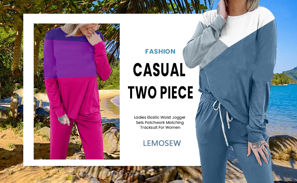 Womens Track Suits 2 Piece Set,Summer Sets Crewneck  Outfits Jogging Set Matching Sweatsuit