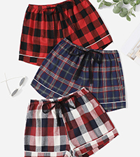 plaid sleep shorts