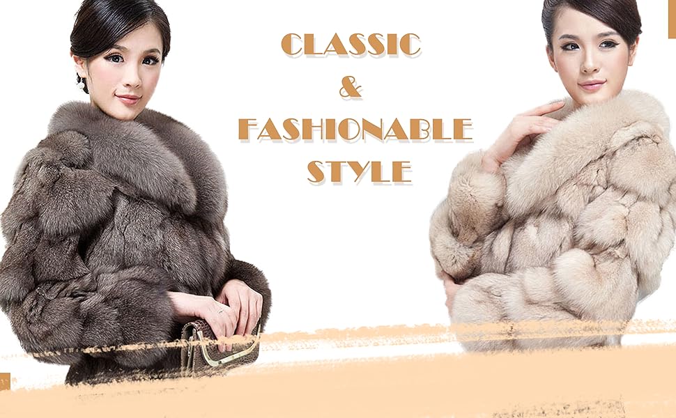 Women''s Genuine Fox Fur Coat for Winter Thick Warm Fur Jacket