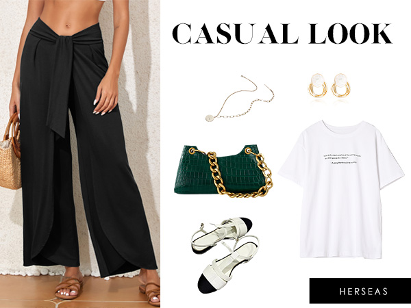  Palazzo Casual Flowy Pants