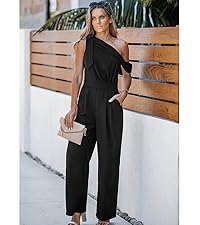 black maxi jumpsuit one shoulder 