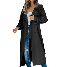 Trench Coat WomenWomen''s Double Breasted Long Trench Coat Windproof Classic Lapel Overcoat with Belt