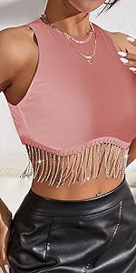 women pink crop tops