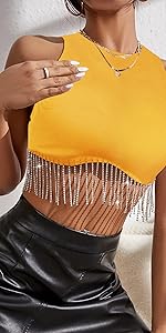 women yellow crop tops