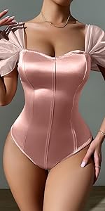 women pink party bodysuits