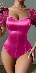 women pink bodysuits tops