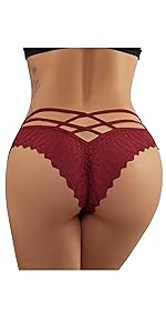 red scallop trim panties