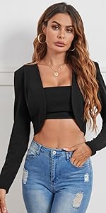 women crop blazer