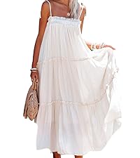 Summer Boho Maxi Dress Women Spaghetti Strap Smocked Party Casual Off Shoulder Beach Long Dresses