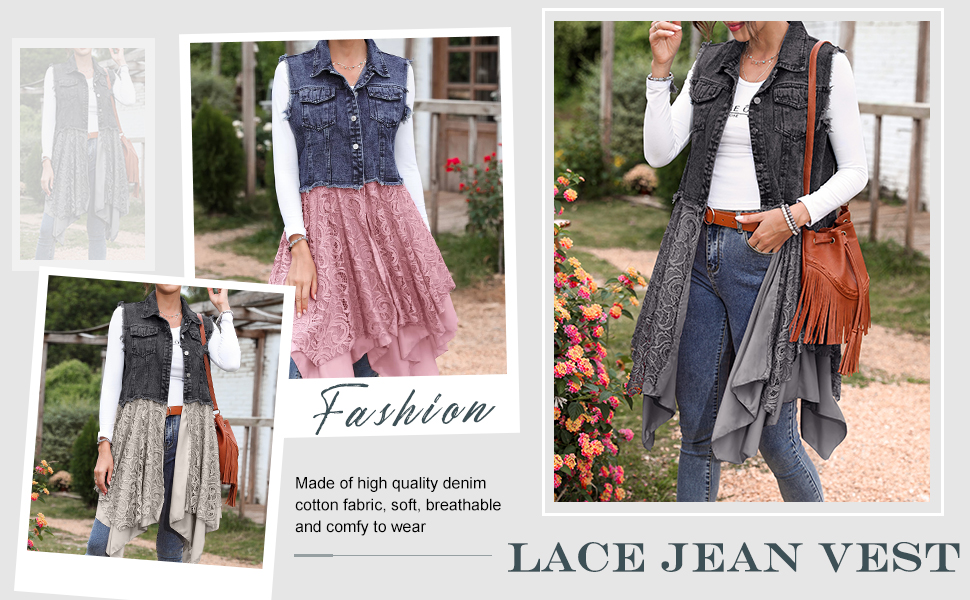 lace jean vest