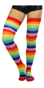 rainbow stripes striped thigh high stockings regular pastel vibrant