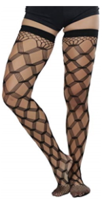 large diamond multi fenced fence net thigh high stockings