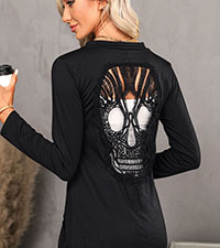 Halloween Skull Cardigan Tops