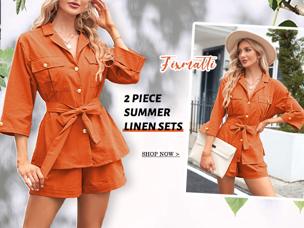 2 piece shorts set for women summer blouse and shorts