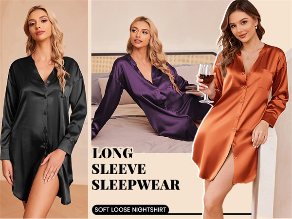 v neck satin nightgown