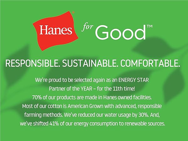 Hanes for good responsible sustainable comfortable