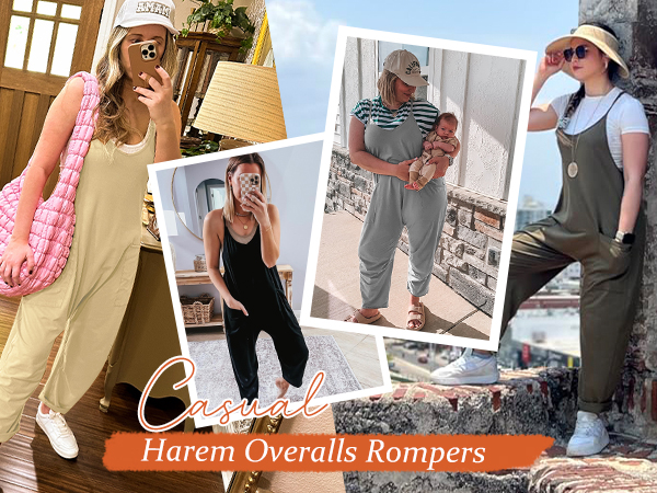 Summer harem pants jumpsuits for women