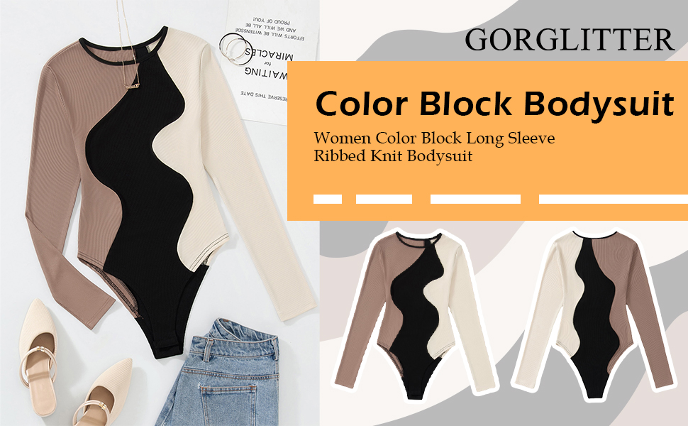 women colorblock bodysuit