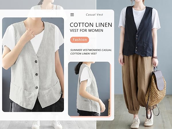 linen vest women