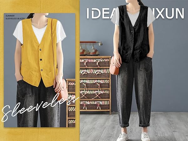 sleeveless blazer for women