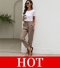 Women''s Tapered Linen Pants