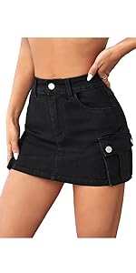 Cargo Denim Mini Skirt