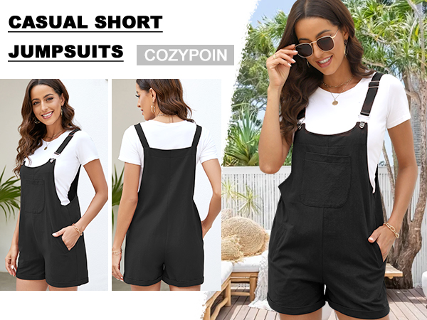 overalls shorts vacation outfit women summer casual sleeveless rompers loose strap jumpsuit romper