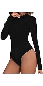 Mock Turtle Neck Long Sleeve Bodysuit