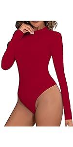 Mock Turtle Neck Long Sleeve Bodysuit