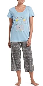 sleepwear sets, pajamas, womens pajama sets, pjs, capri pants, sleepwear, pjs for women