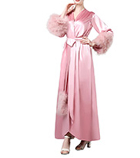 satin feather robe