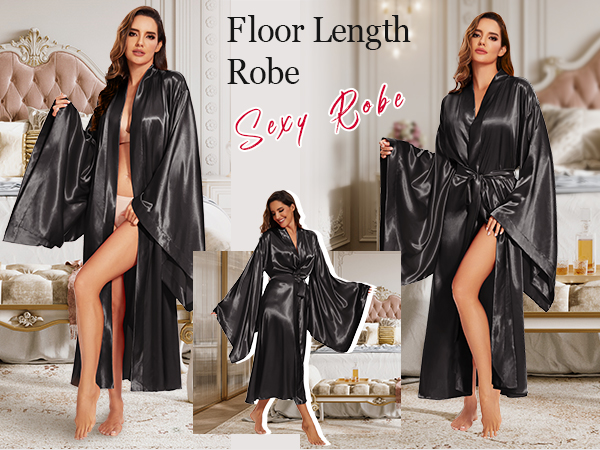 black satin robe