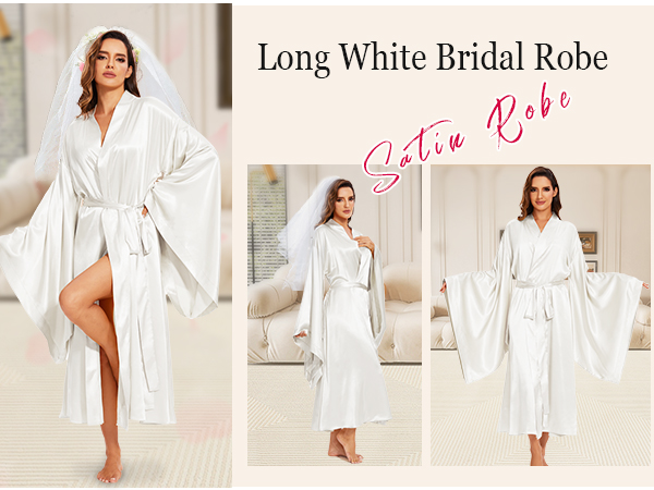 white bridal robe