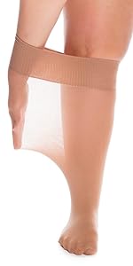 Our all woman super wide 120 denier knee highs