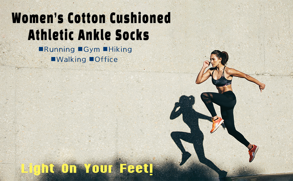 Women''s Cotton Cushioned Running Ankle Socks