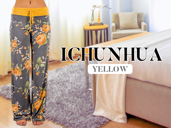 women yellow pants pajamas