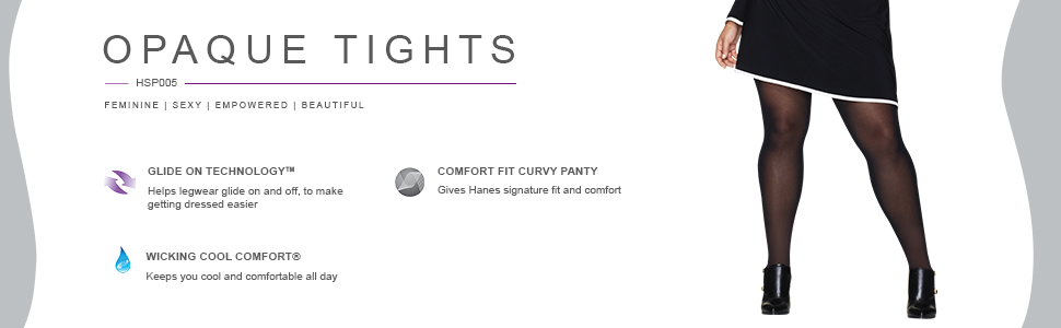 HSP005; hanes curves; plus size tights