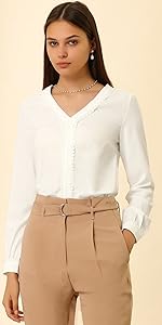 B0998MRNLN Lace Trim Blouse