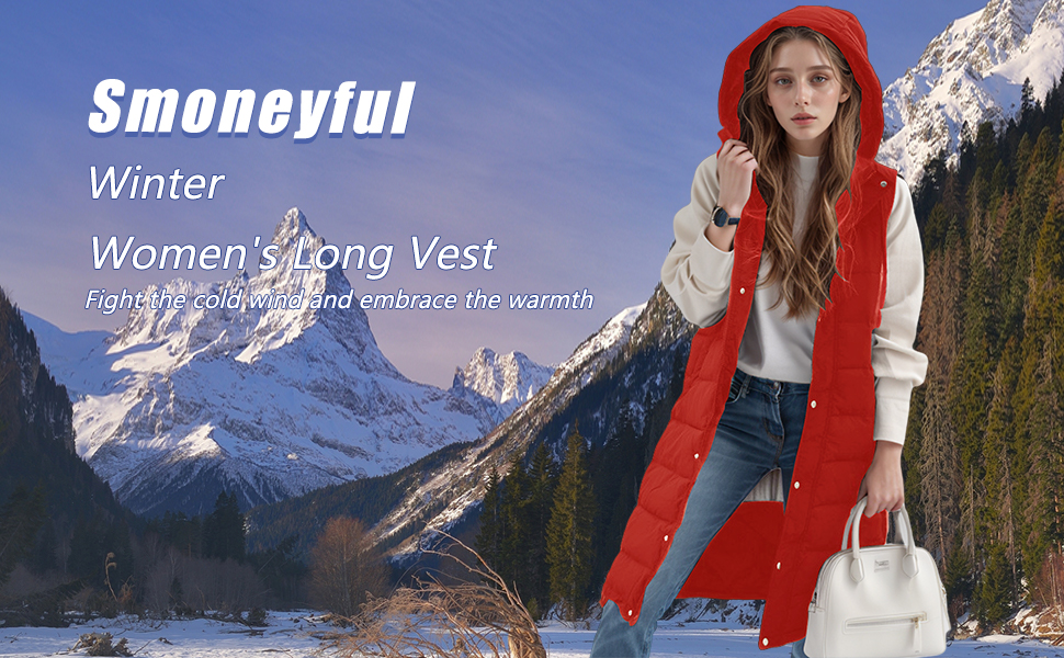 Womens quilted long puffer vest