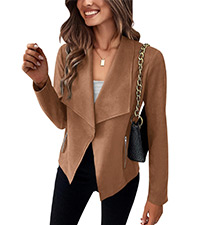 casual open front jackets faux suede jackets motorcycle jackets long sleeves coats fall jackets