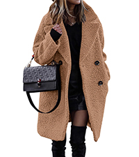 Long Sleeve Lapel Coat Button Down Outwear Fall Fuzzy outcoat Teddy Jacket Oversized cardigans