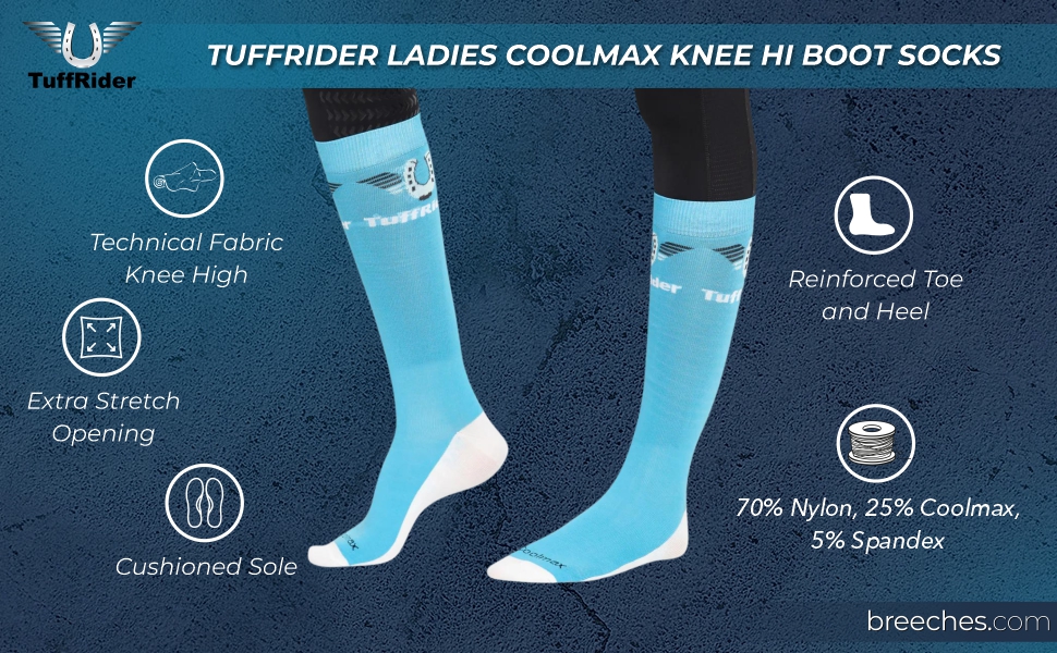 TuffRider Ladies Coolmax Knee Hi Boot Socks