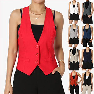 Dressy Casual Versatile Racerback Vest Uniform Tuxedo Suit Waistcoat COLOR