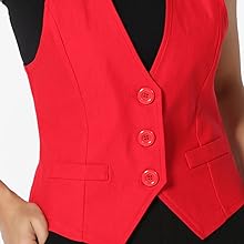 Dressy Casual Racerback Slim Suit Vest Waistcoat red front