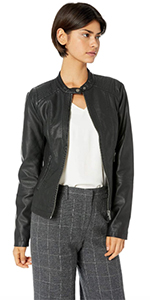 faux leather biker jacket