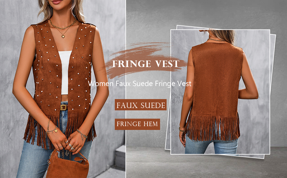 women faux suede vest